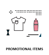 Creation of promotional items with a professional graphic designer.